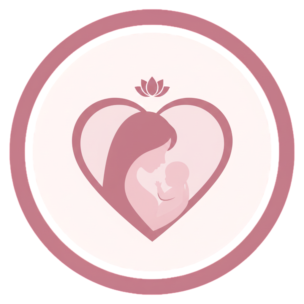 Coração com bebê representando acolhimento integral
